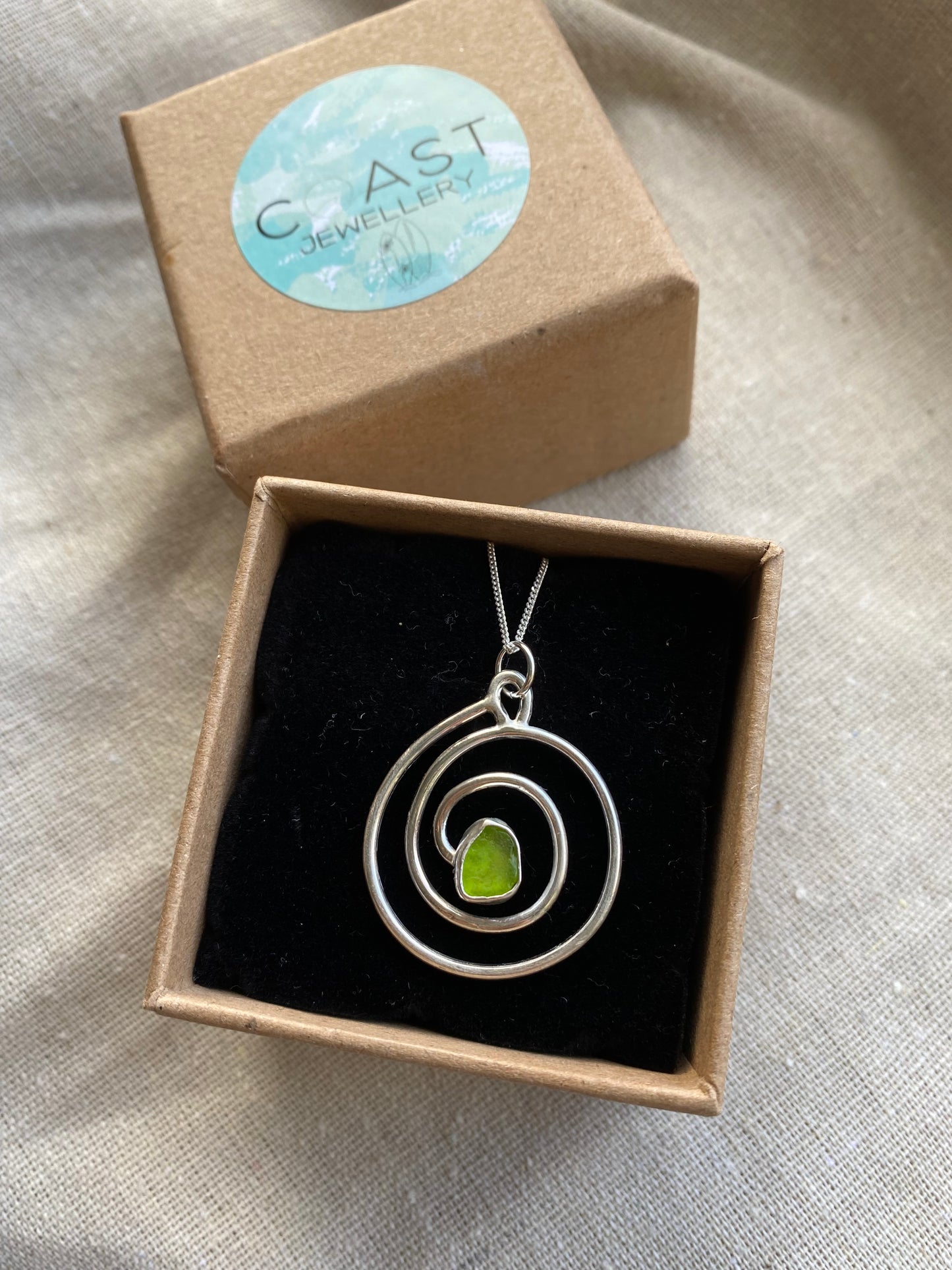 Lime Green Seaglass Necklace